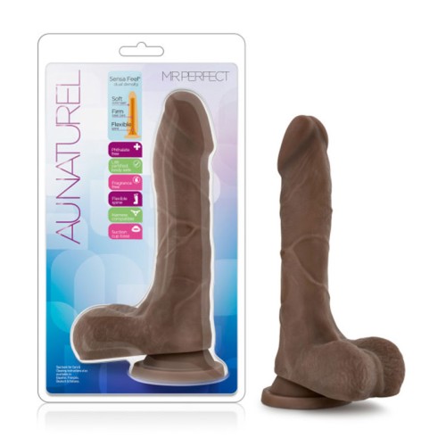 Dildo Au Naturel Mister Perfect de 8.5 in. Marrón