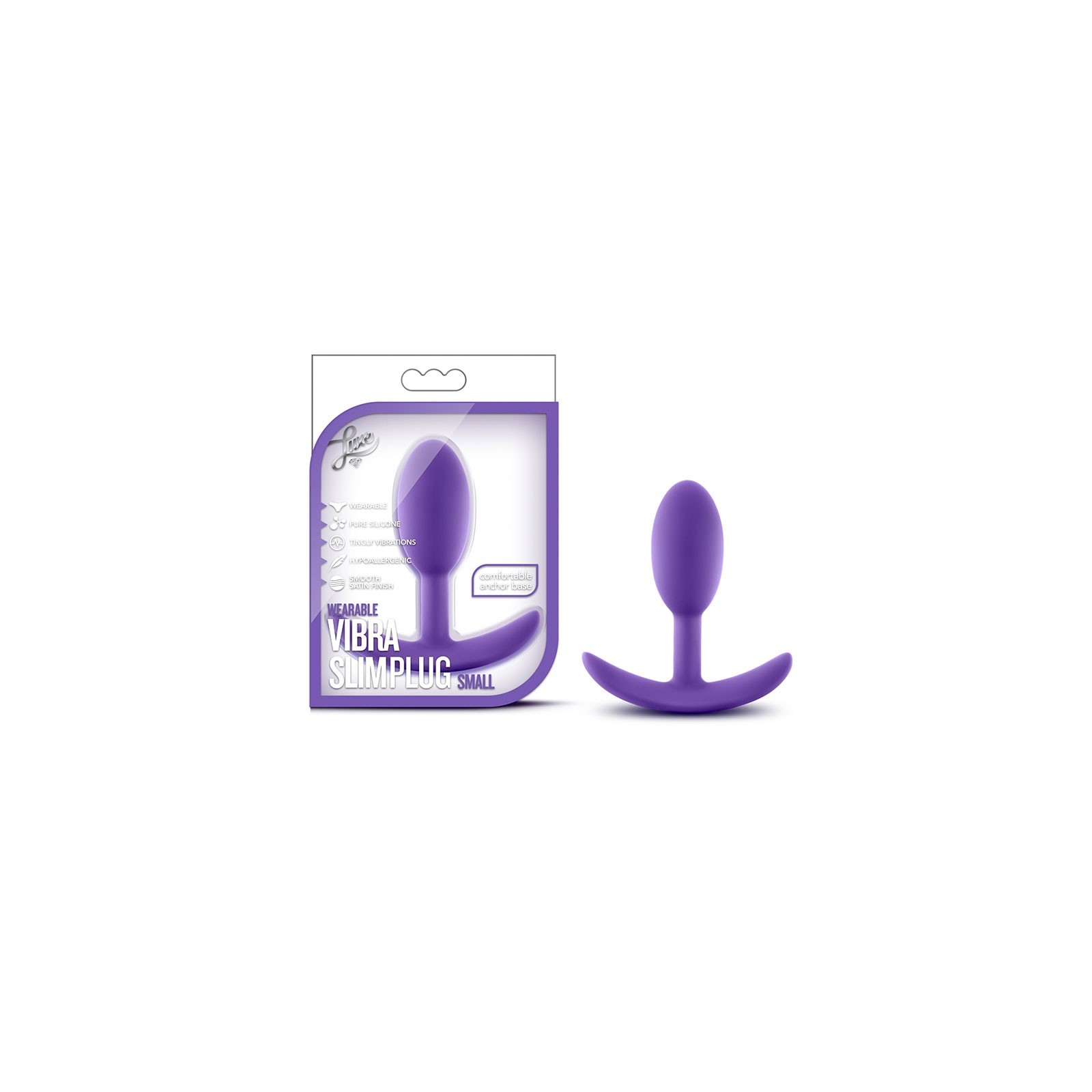 Luxe Wearable Slim Plug Small Purple - Silent Vibrations