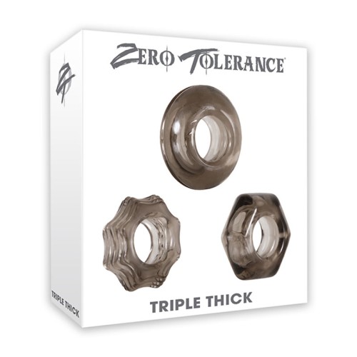 Zero Tolerance Set de 3 Cockrings Triple Grueso