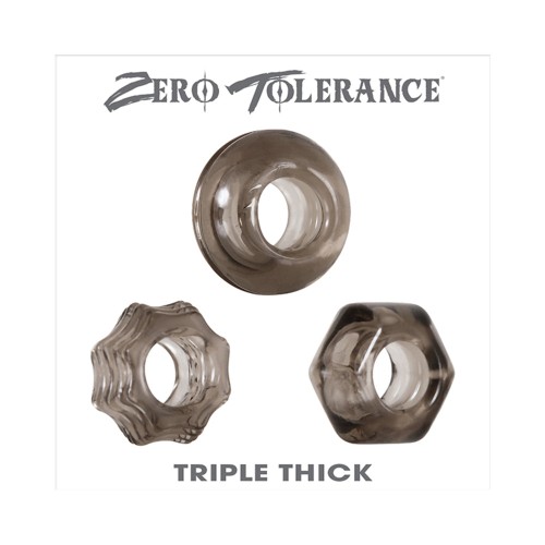 Zero Tolerance Set de 3 Cockrings Triple Grueso