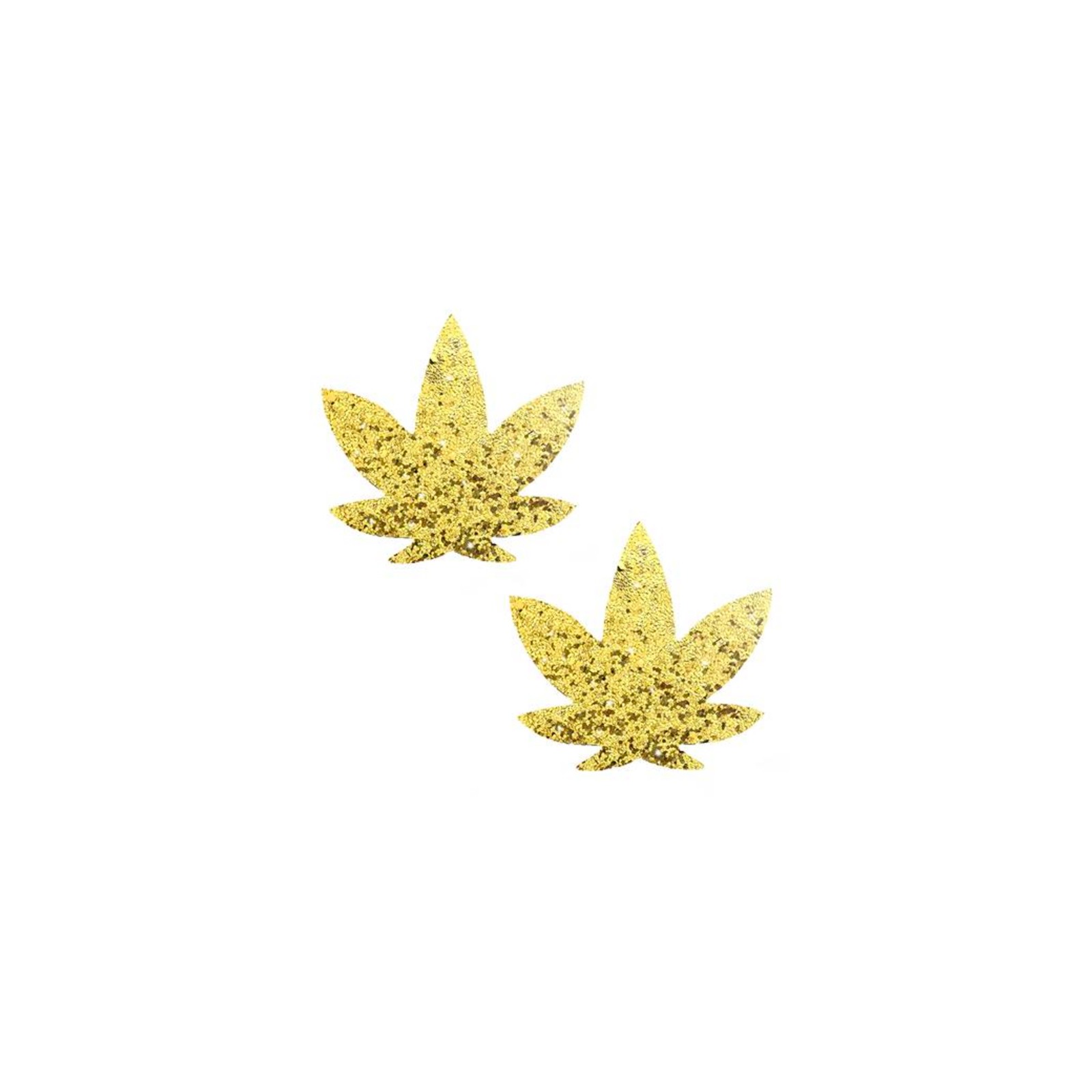 Neva Nude Pasties de Hojas de Cannabis con Brillo