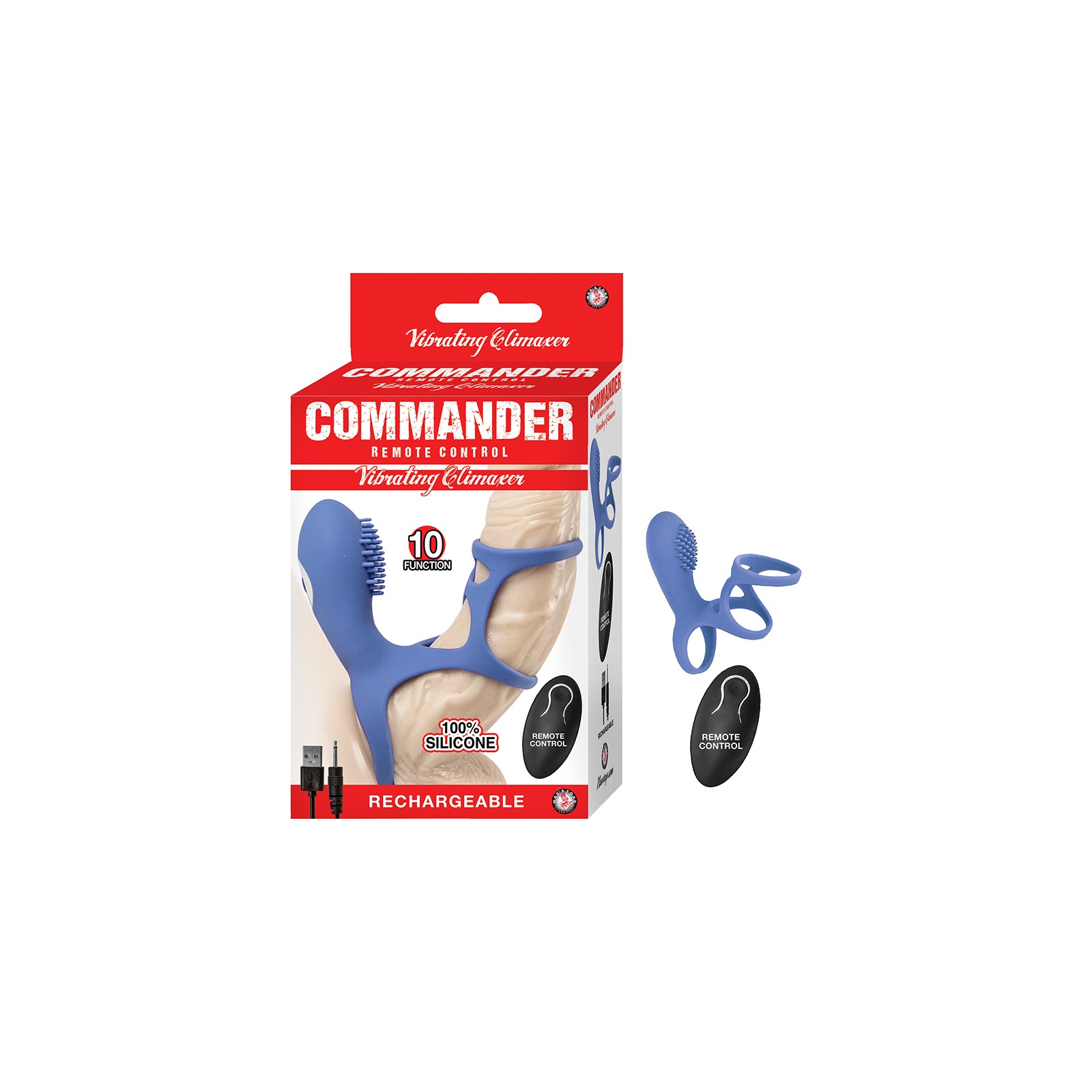 Climaxer Vibrante de Control Remoto Commander Azul