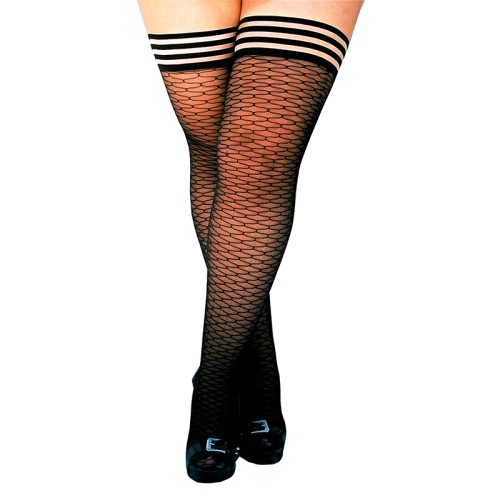 Kixies Dana Lynn Ribbed Thigh-Highs Black for Confident Style