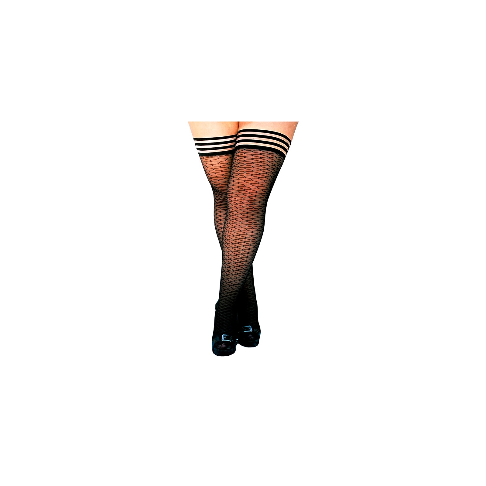 Kixies Dana Lynn Ribbed Thigh-Highs Black for Confident Style