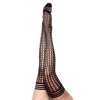 Kixies Mimi Herringbone Fishnet Tights Black Size A