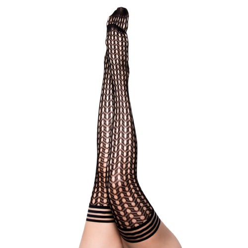 Kixies Mimi Herringbone Fishnet Thigh-Highs