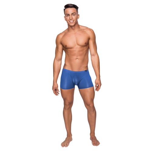 Male Power Seamless Sleek Short Blue Sheer Pouch