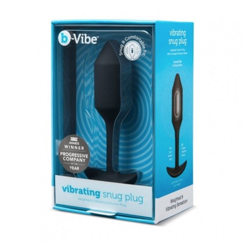 b-Vibe Plug Anal con Vibración Snug Plug 2 de Silicona Ponderada Negra