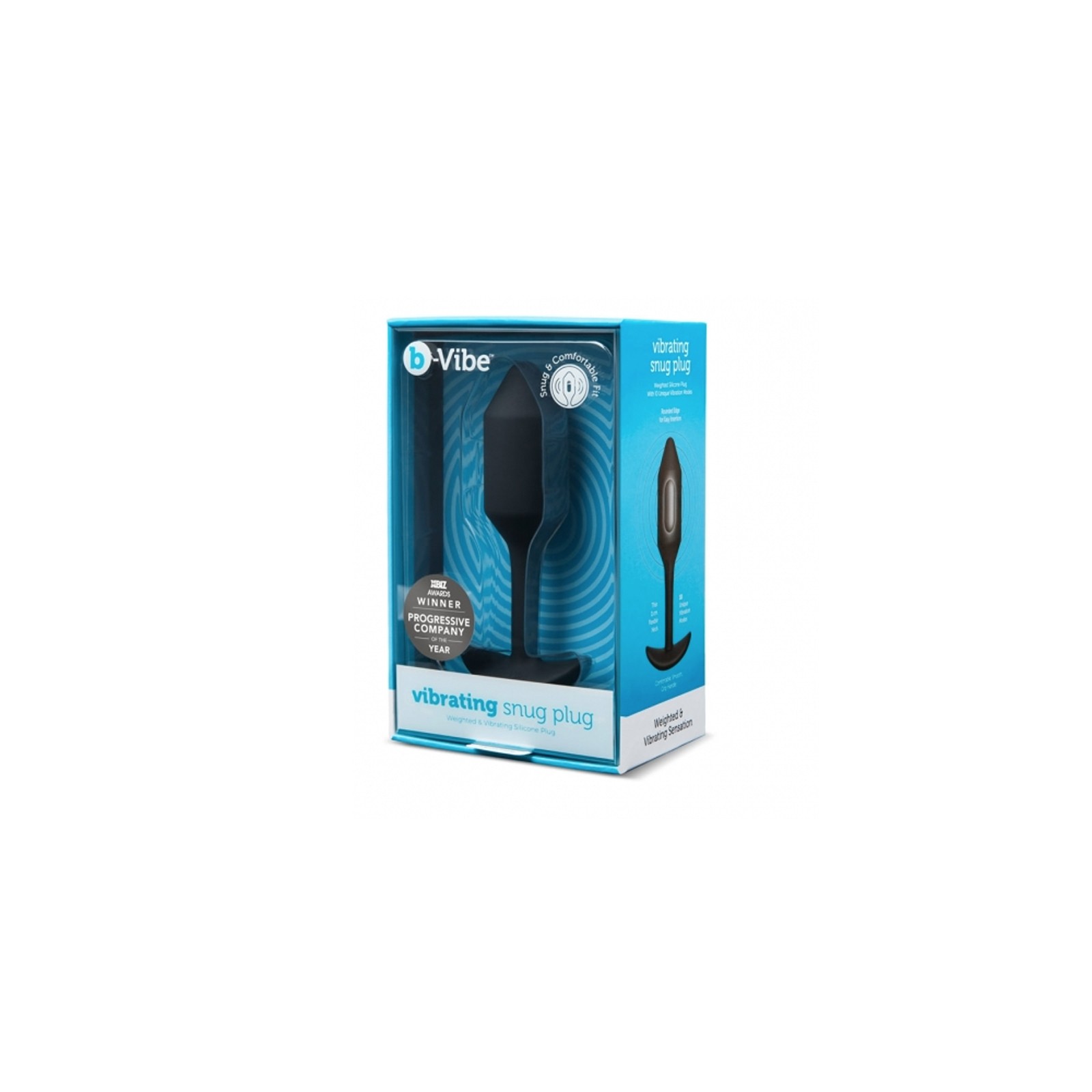 b-Vibe Plug Anal con Vibración Snug Plug 2 de Silicona Ponderada Negra