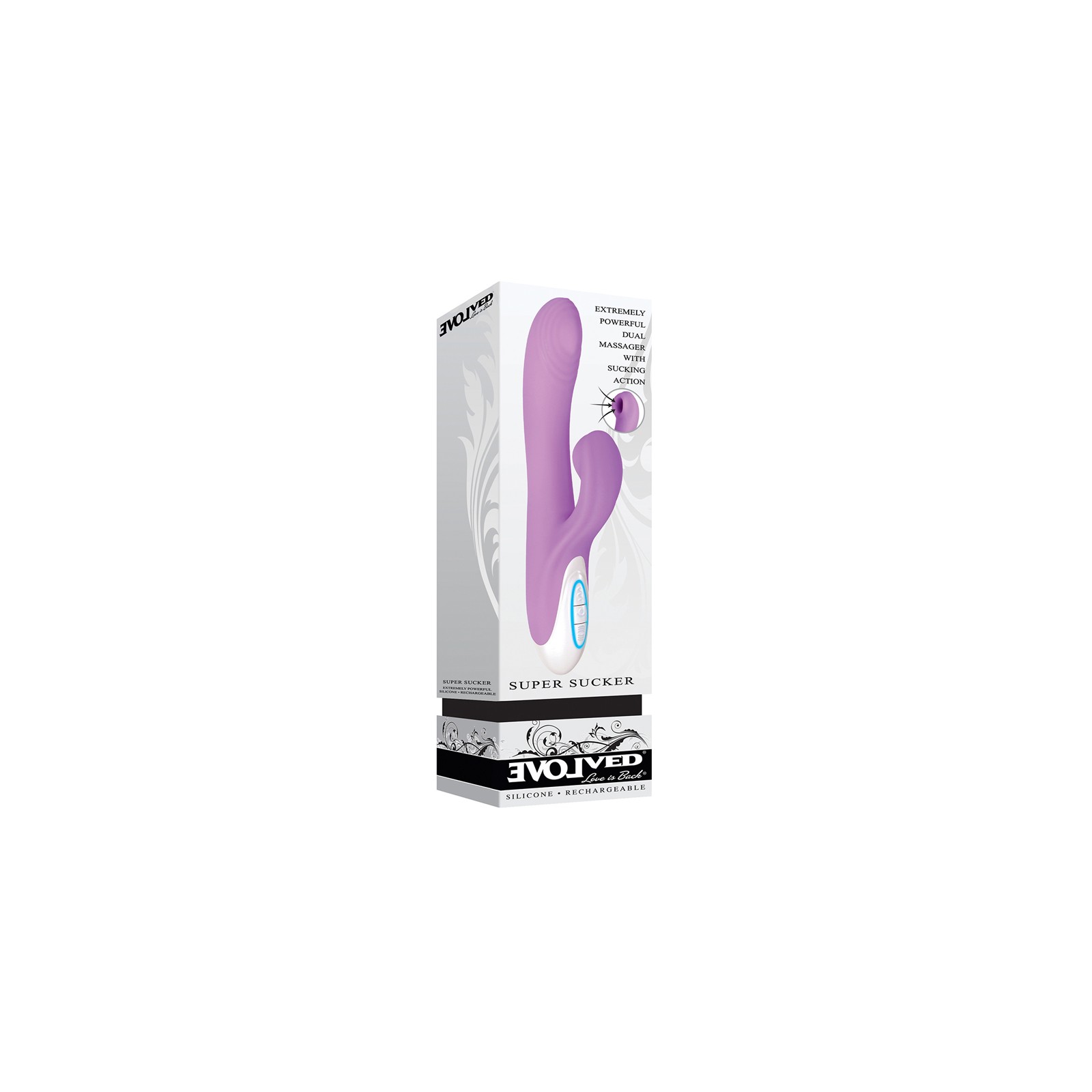 Evolved Super Sucker Thumping Suction Dual Stimulator - Purple