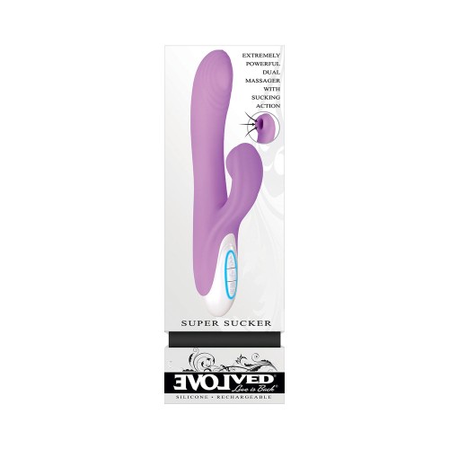 Evolved Super Sucker Thumping Suction Dual Stimulator - Purple