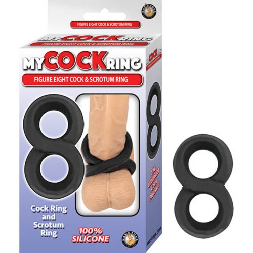 Black Figure Eight Cock and Scrotum Ring