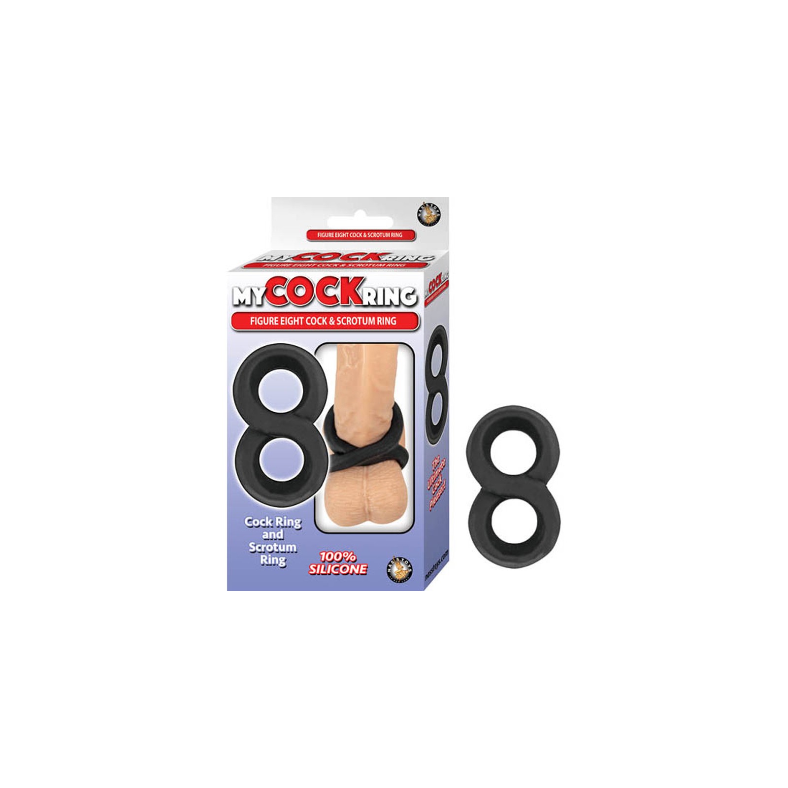 Black Figure Eight Cock and Scrotum Ring