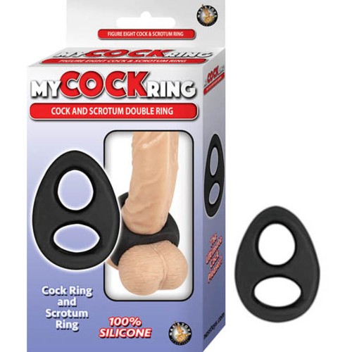 Anillo Doble My Cockring Cock Y Escroto Negro - Soporte Supremo