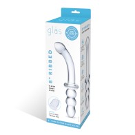 Glas Ribbed G-Spot Glass Dildo 8 in