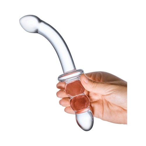 Glas Ribbed G-Spot Glass Dildo 8 in