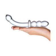 Glas Ribbed G-Spot Glass Dildo 8 in