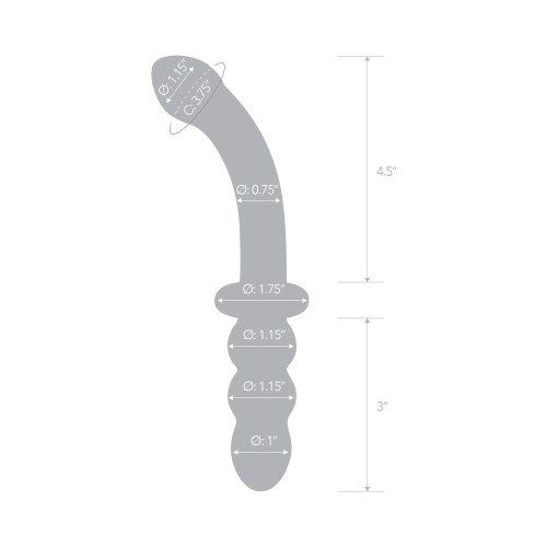 Glas Ribbed G-Spot Glass Dildo 8 in