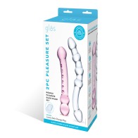 Glas Double Pleasure Glass Dildo Set