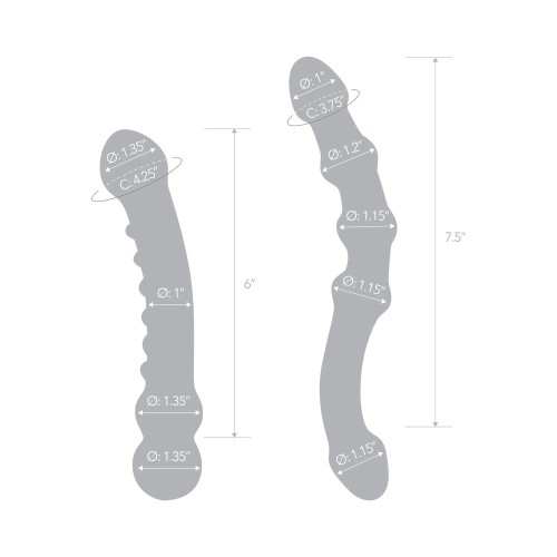 Glas Double Pleasure Glass Dildo Set