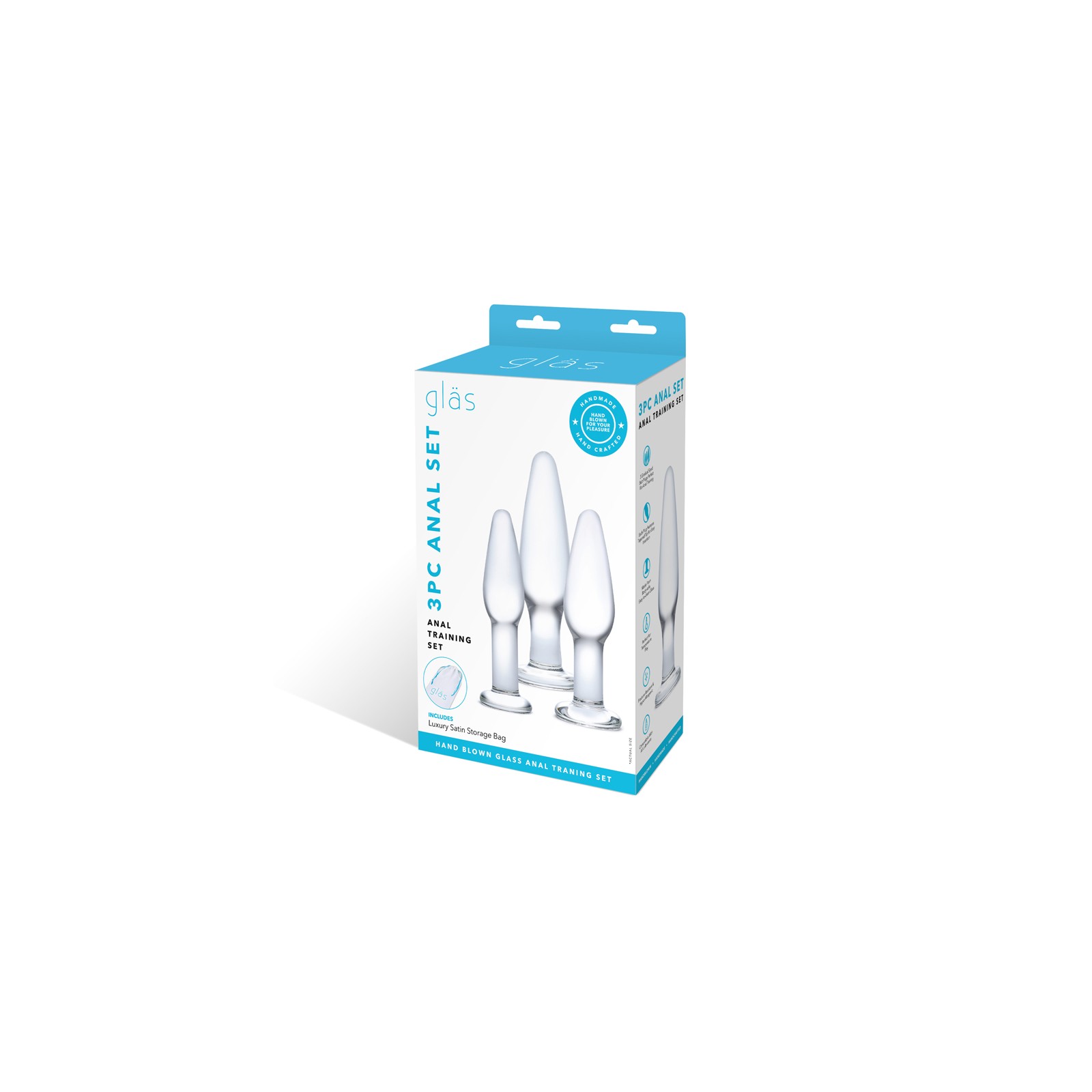 Glas 3-Piece Glass Anal Plug Training Set - Explore with Confidence