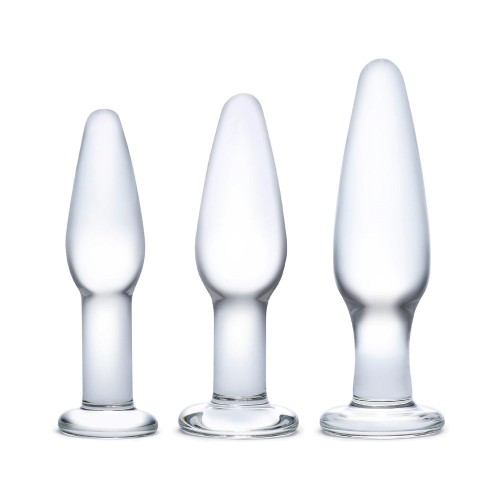 Glas 3-Piece Glass Anal Plug Training Set - Explore with Confidence