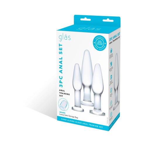 Glas 3-Piece Glass Anal Plug Training Set - Explore with Confidence