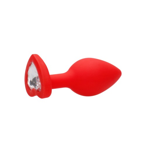 Ouch! Buttplug Corazón de Diamante de Silicona Flexible Rojo Grande