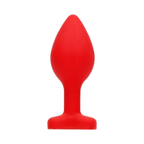 Ouch! Buttplug Corazón de Diamante de Silicona Flexible Rojo Grande