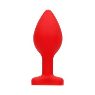 Ouch! Buttplug Corazón de Diamante de Silicona Flexible Rojo Grande