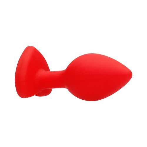 Ouch! Buttplug Corazón de Diamante de Silicona Flexible Rojo Grande