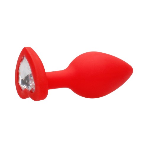 Ouch! Buttplug Corazón de Diamante de Silicona Flexible Rojo Grande