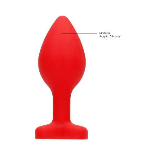 Ouch! Buttplug Corazón de Diamante de Silicona Flexible Rojo Grande