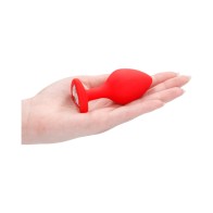 Ouch! Flexible Silicone Diamond Heart Butt Plug Red Large