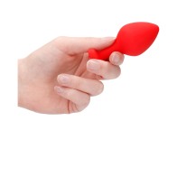 Ouch! Buttplug Corazón de Diamante de Silicona Flexible Rojo Grande