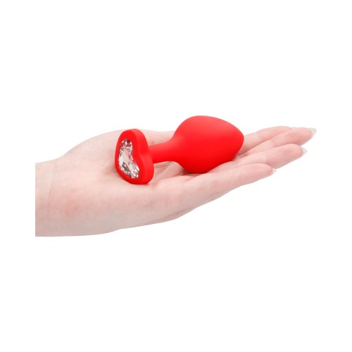 Ouch! Buttplug Corazón de Diamante de Silicona Flexible Rojo Grande