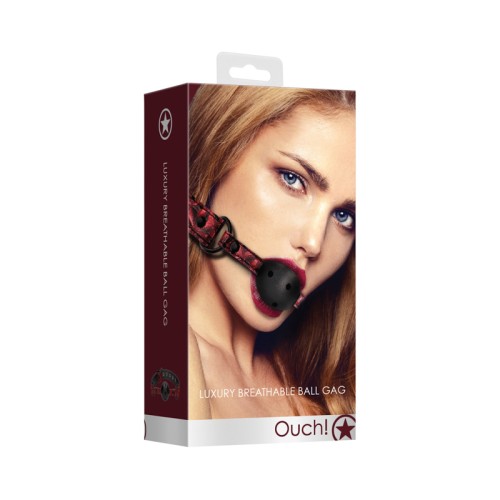 Ouch Luxury Adjustable Ball Gag Burgundy