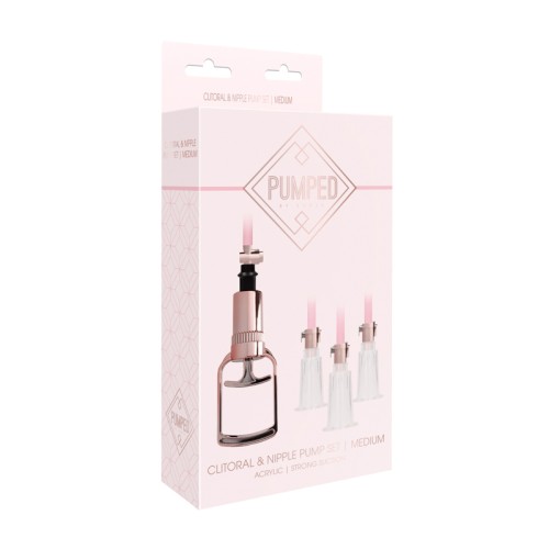 Pumped Clitoral & Nipple Pump Kit Rose Medium