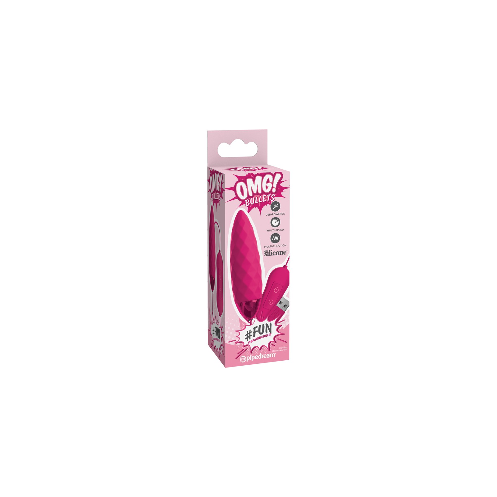 Pipedream OMG Balas USB-Poder Balas Vibrantes Fucsia