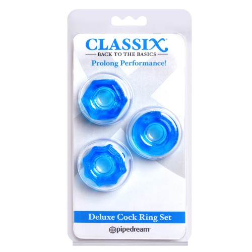 Set de 3 Anillos para el Pene Pipedream Classix Azul