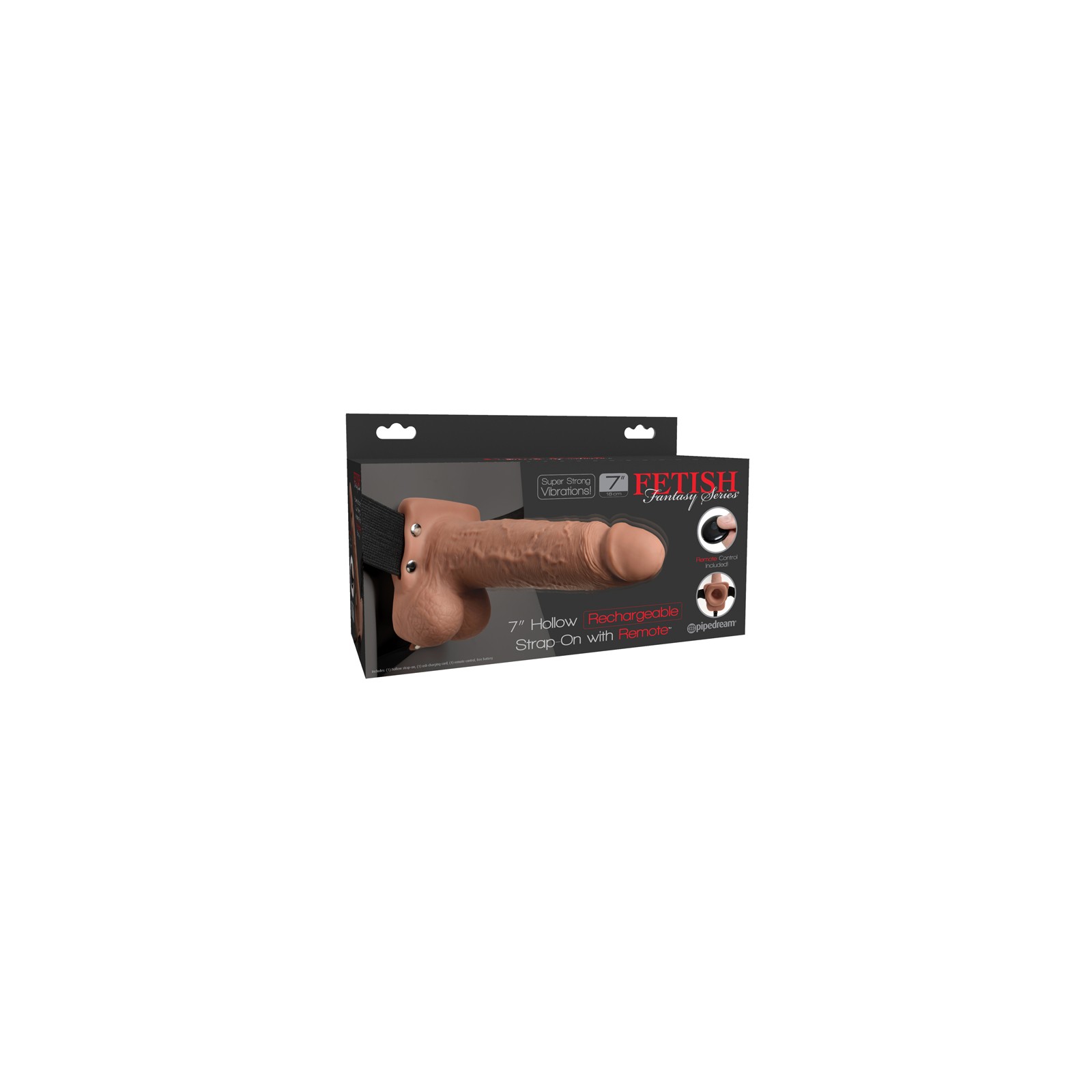 Pipedream Strap-On Hueco Vibrador de 7 Pulgadas