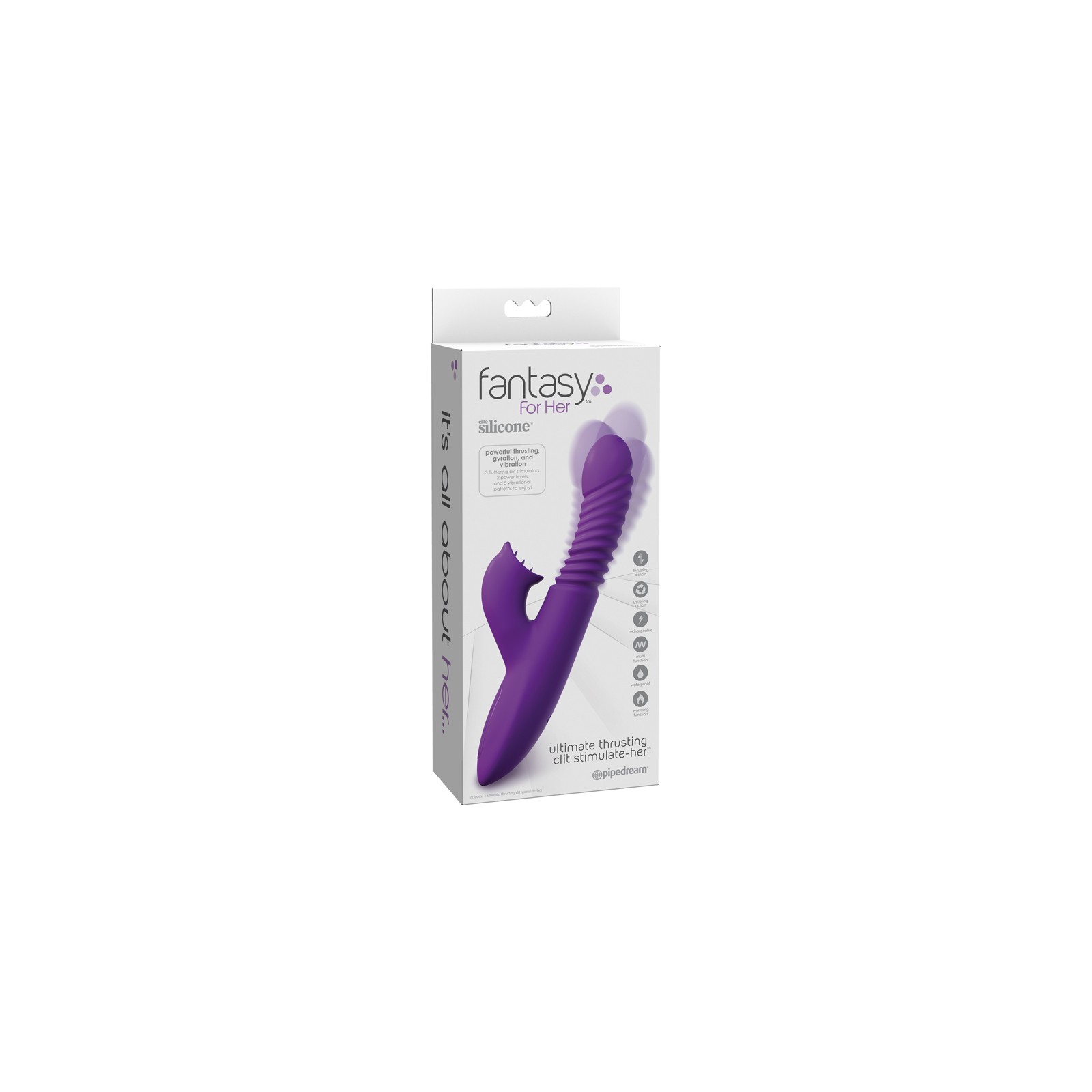 Pipedream Fantasy For Her Rechargeable Silicone Ultimate Thrusting Clit Stimulator Purple