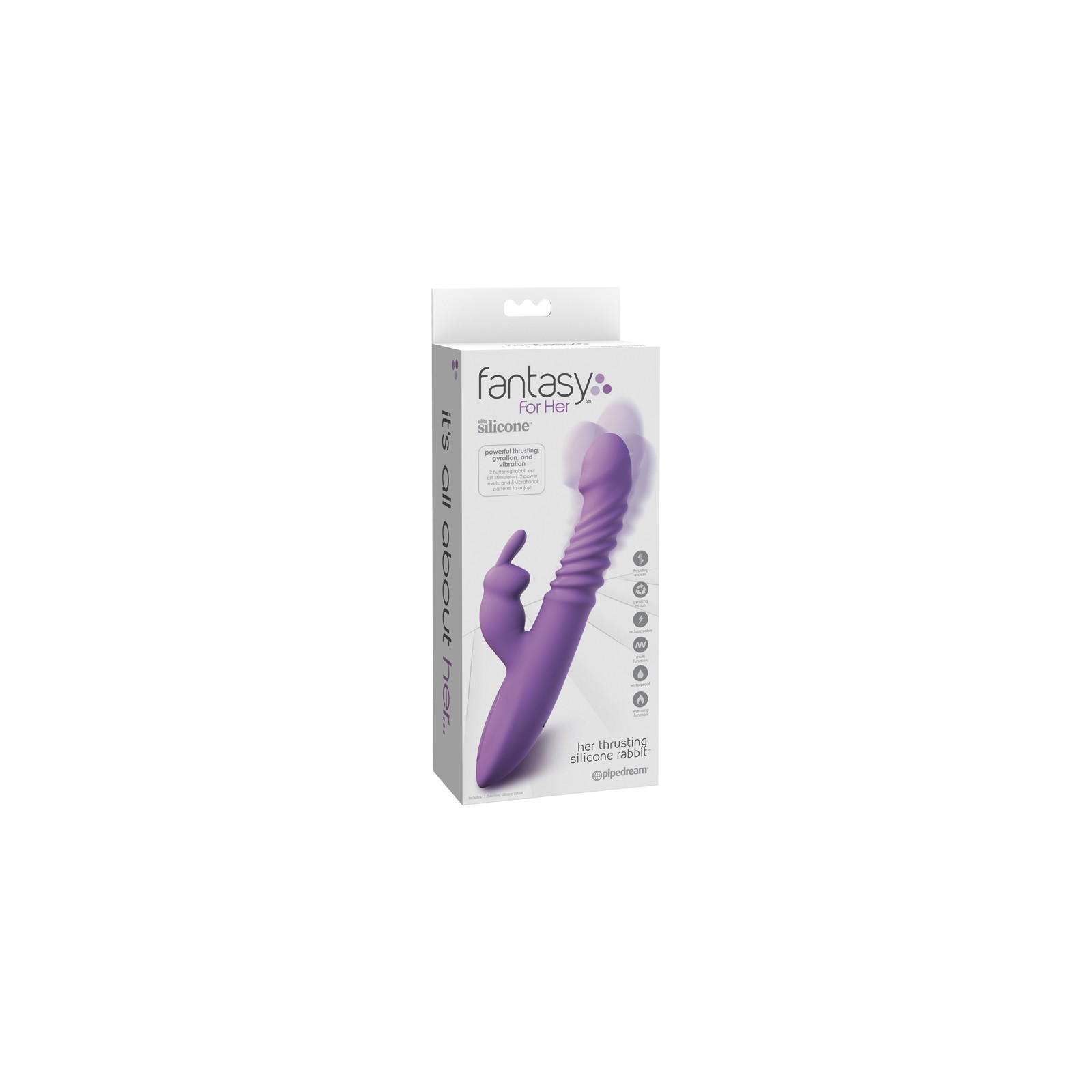 Pipedream Fantasy Para Ella Vibrador Recargable con Movimiento de Empuje para Placer Supremo