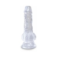 Pipedream King Cock Clear 5 in. Cock With Balls Realistic Suction Cup Dildo