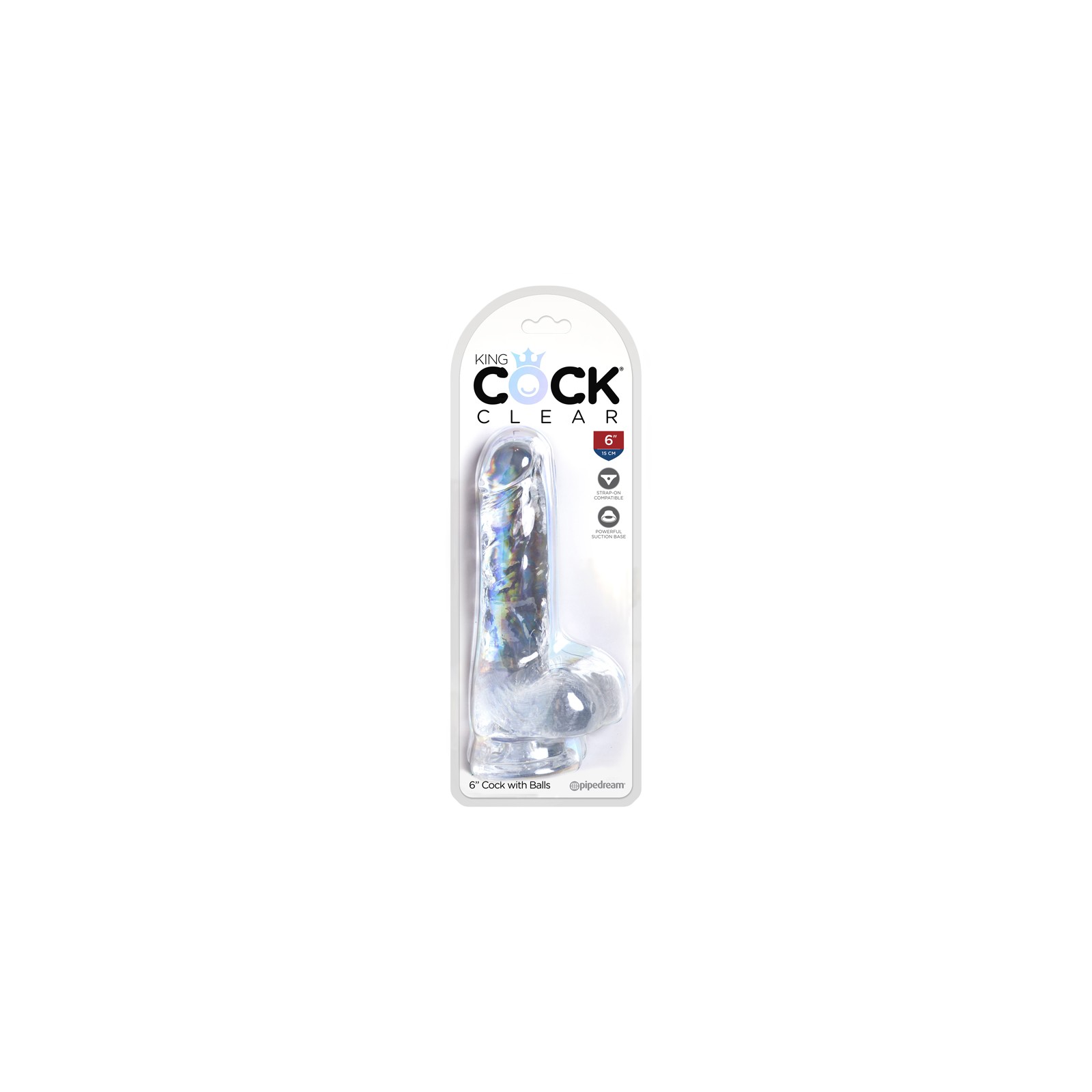 Dildo Transparente de 6 Pulgadas con Ventosa King Cock