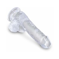 Dildo Transparente de 6 Pulgadas con Ventosa King Cock