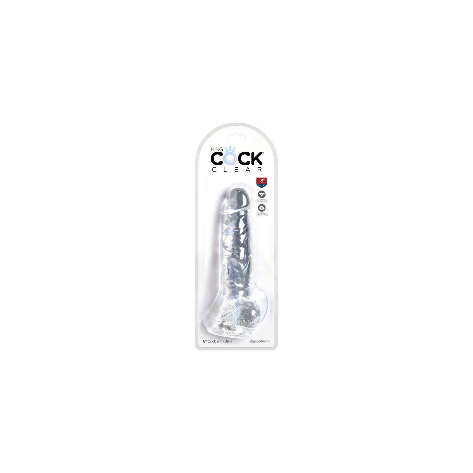 Dildo Realista Pipedream King Cock Clear 8 in.