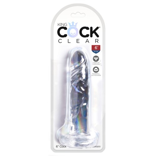 Dildo Transparente King Cock Clear 6 in.