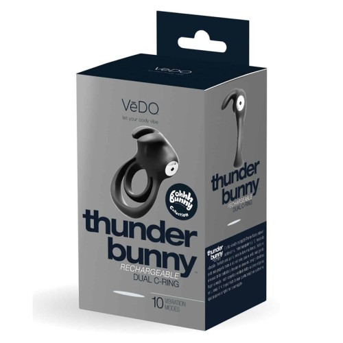 VeDo Thunder Bunny Rechargeable Dual Cockring - Black