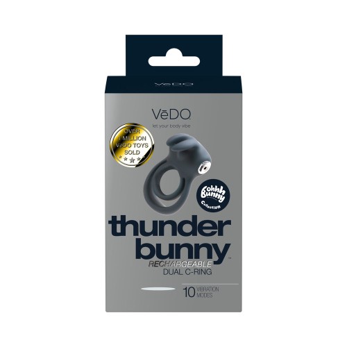 VeDo Thunder Bunny Rechargeable Dual Cockring - Black